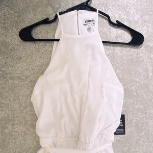 High neck asymmetrical midi dress